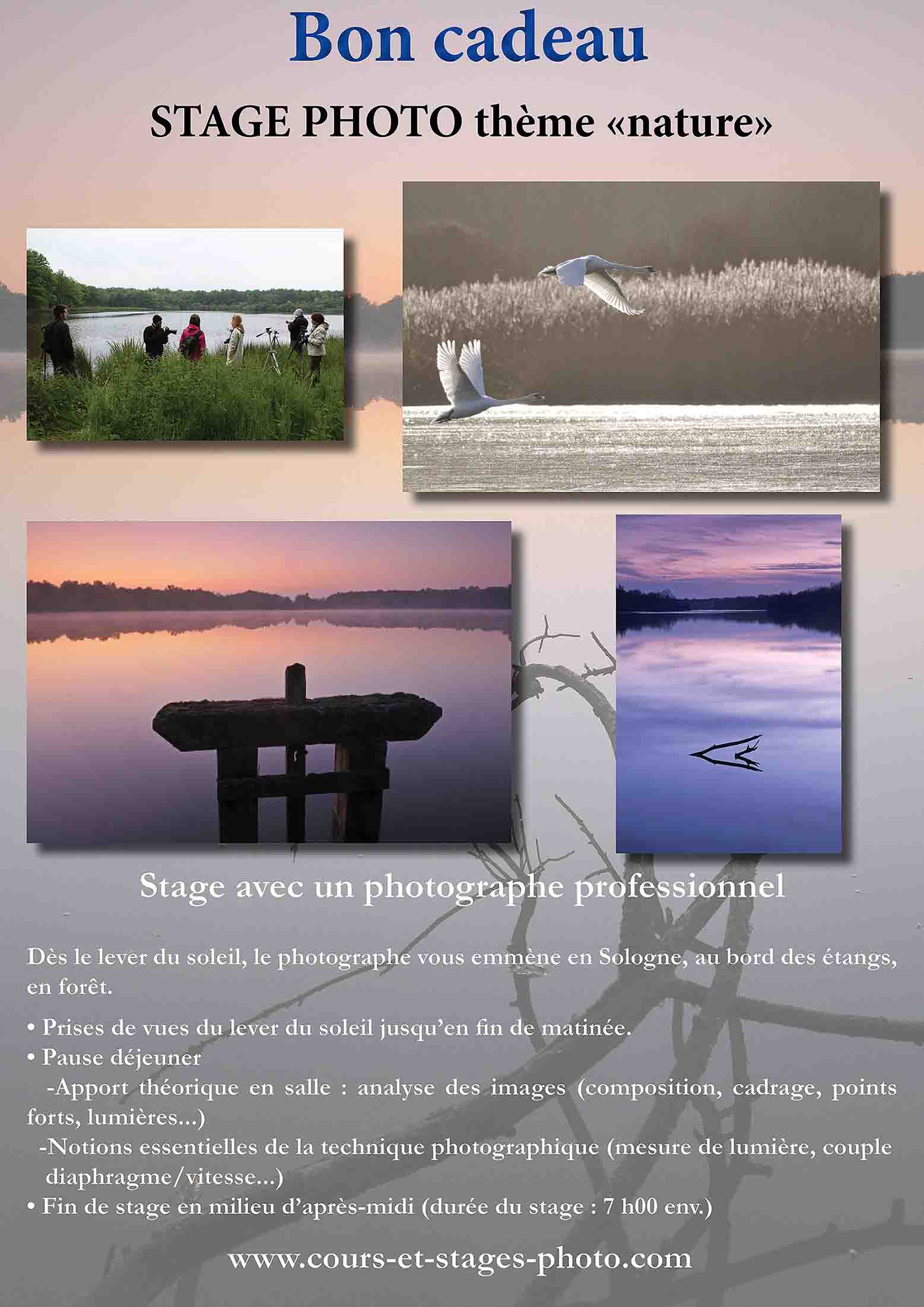 Bons cadeaux imprimables stages photo/coffret cadeau