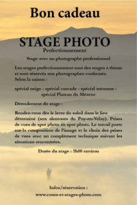 Bon cadeau stage photo perfectionnement